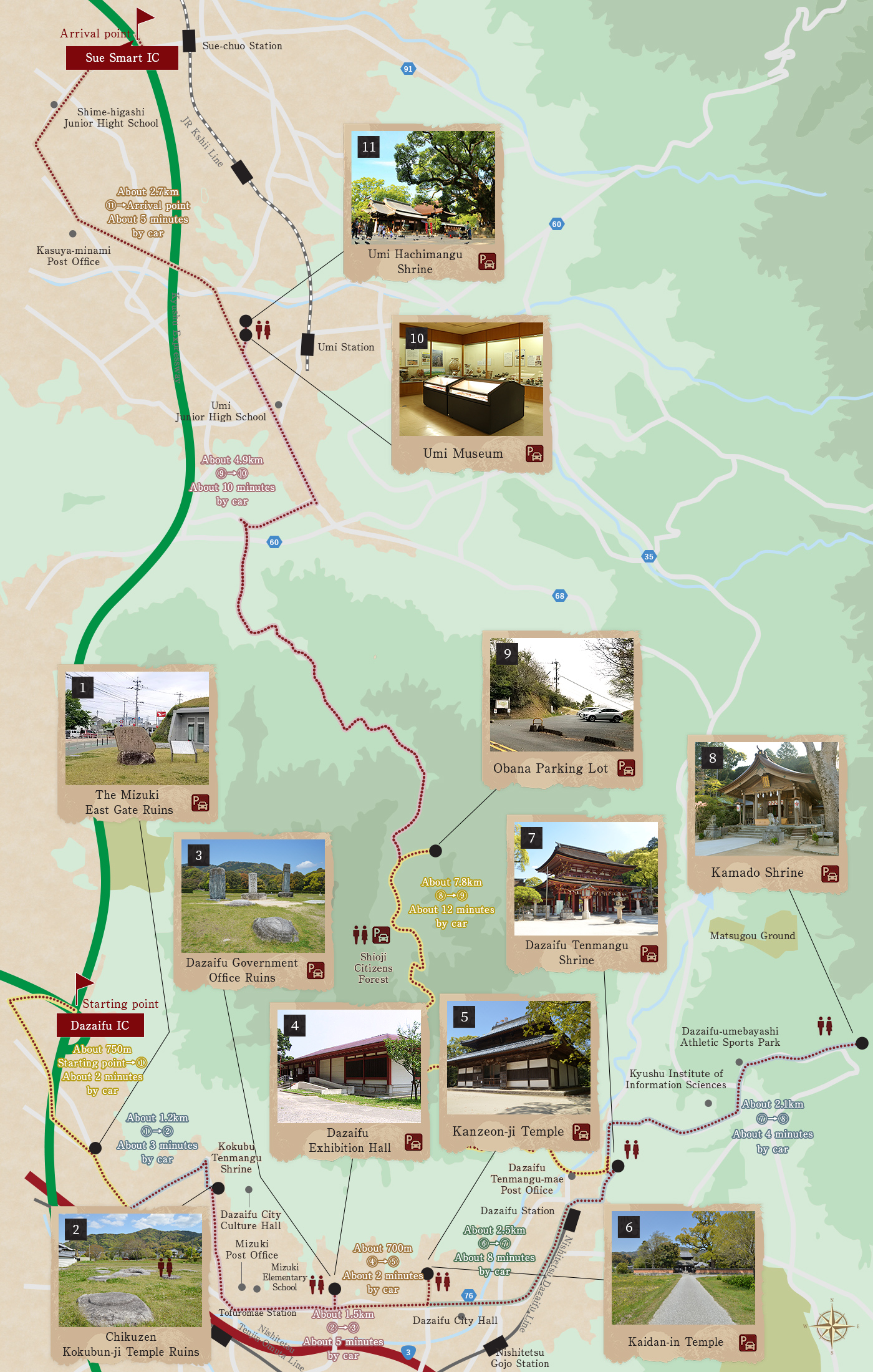 The “Western Capital” Prayer and Man'yoshu Course／Northbound Course Map