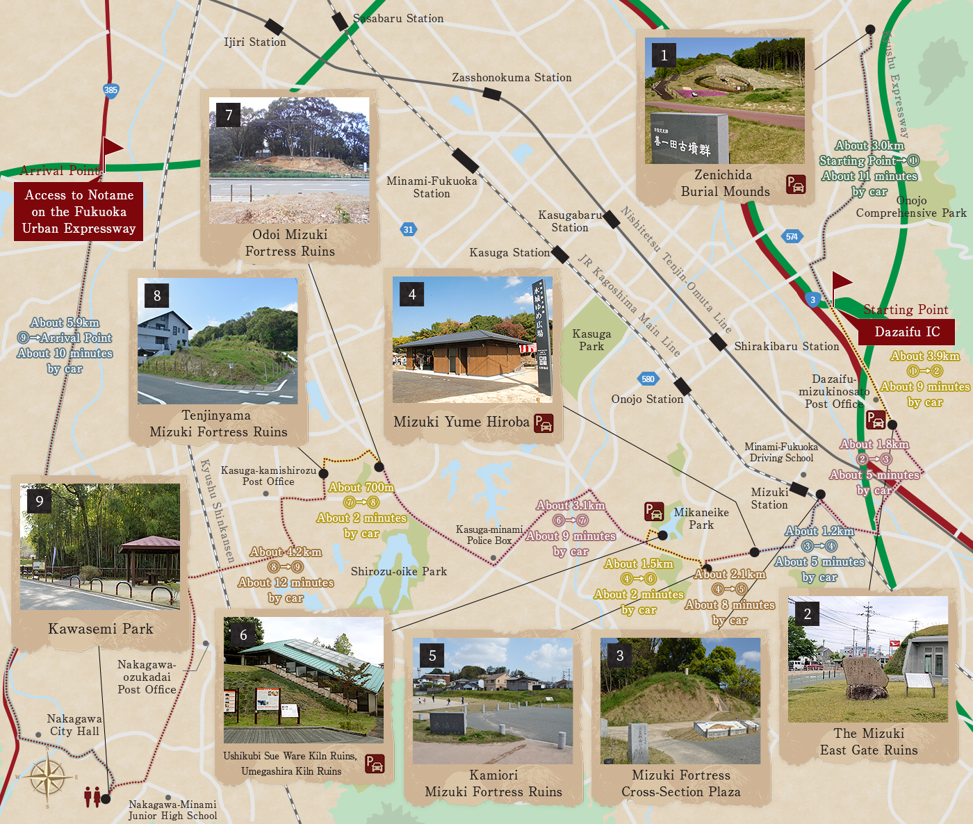 The “Western Capital” Technology and Defenses Course／Northbound Course Map