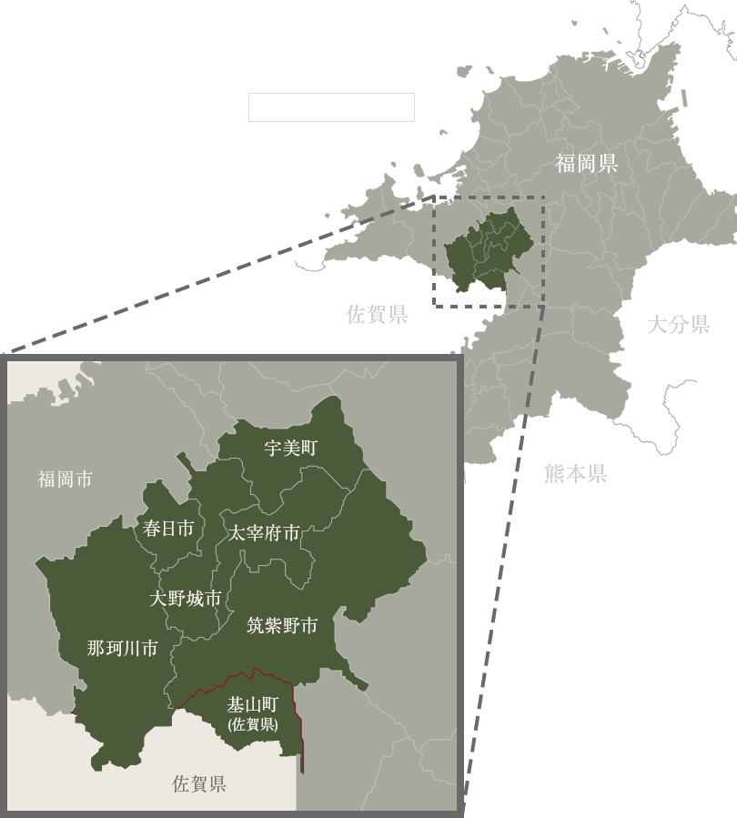 「西の都」市町の位置図
